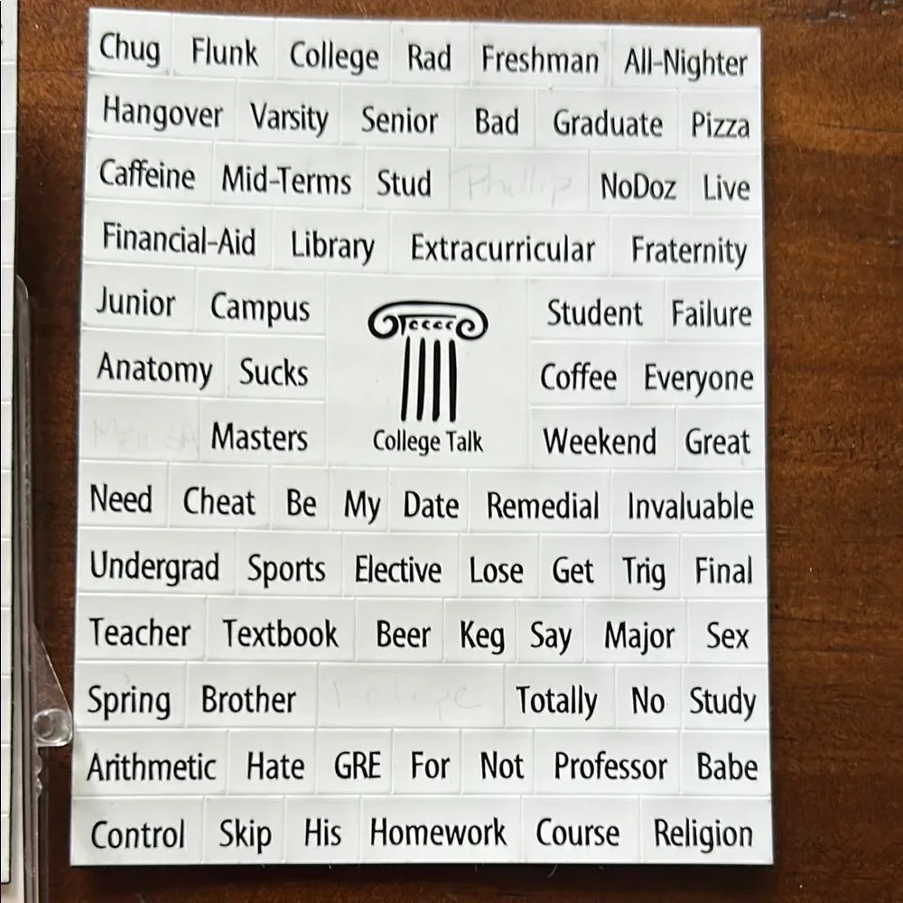 Fridge Fun College Word Magnets